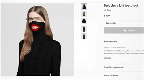 gucci blackface screenshot of it on website|Gucci pulls 'blackface sweater' from stores after complaints.